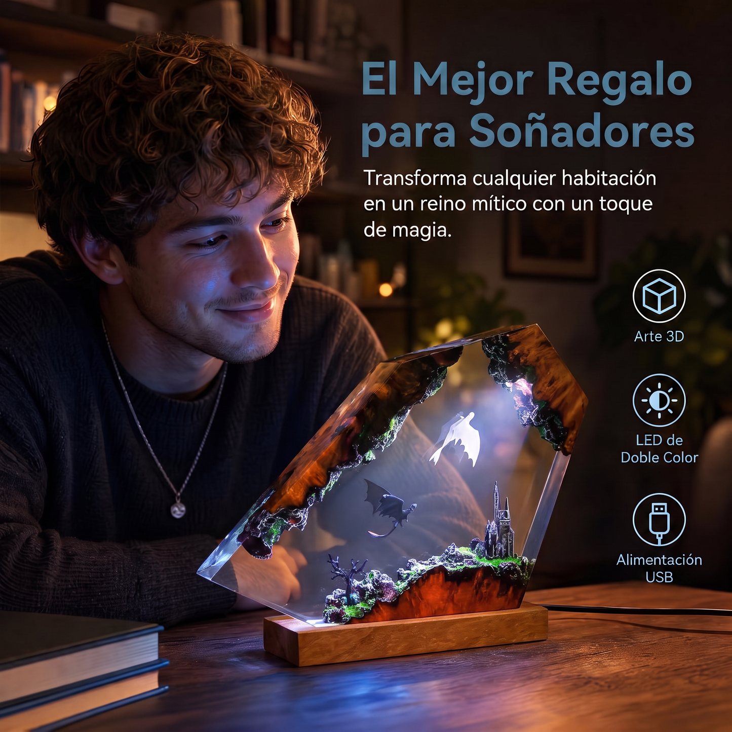 Lámpara de Resina Hecha a Mano